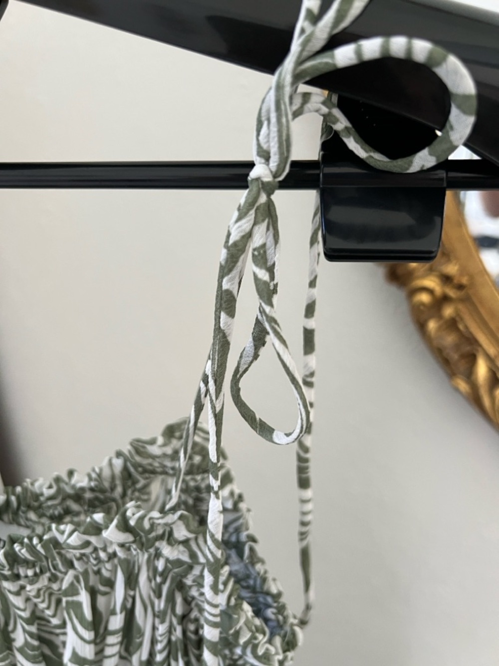 En Saison Sage Green & White Smocked Maxi Dress - Picture 6 of 8